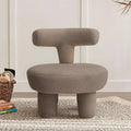 Khaki T-Shaped Children’s Sofa with Teddy Fleece Upholstery