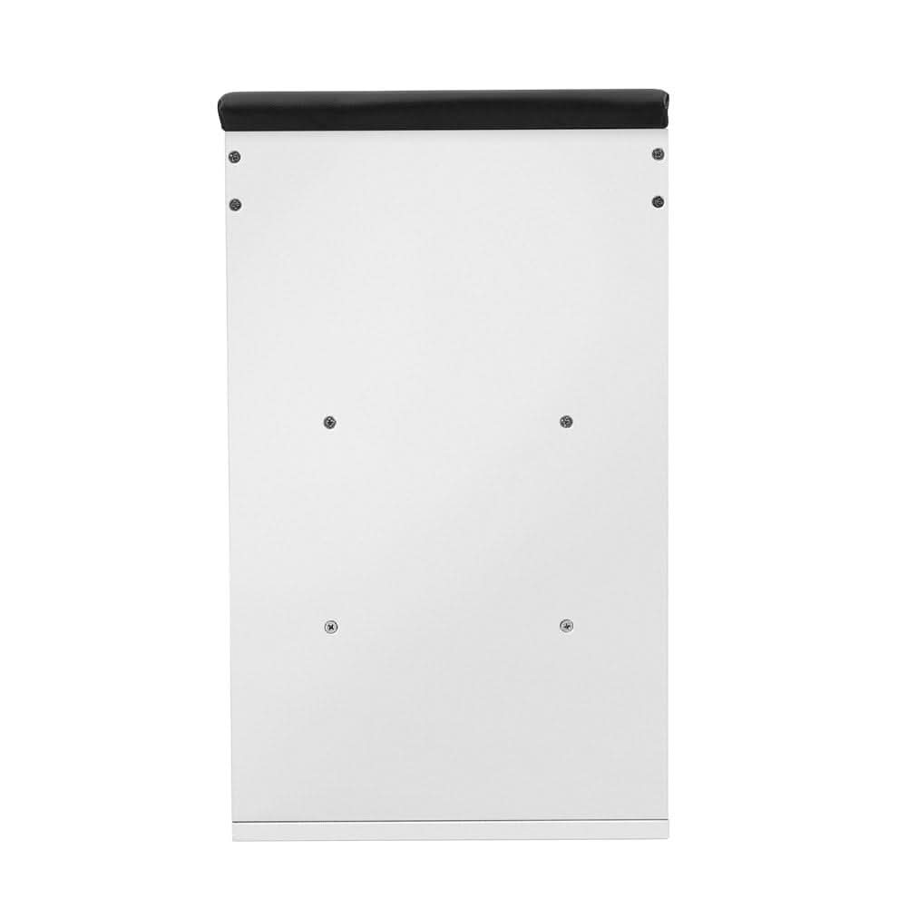 White 2-Door Shoe Storage Bench With Black PU Cushion Hallway Organiser