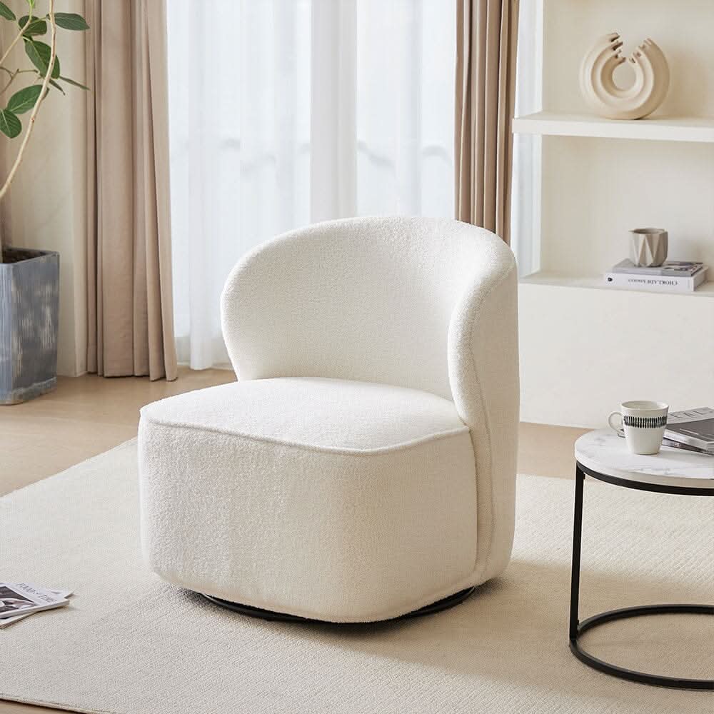 Chic Upholstered Swivel Chair
