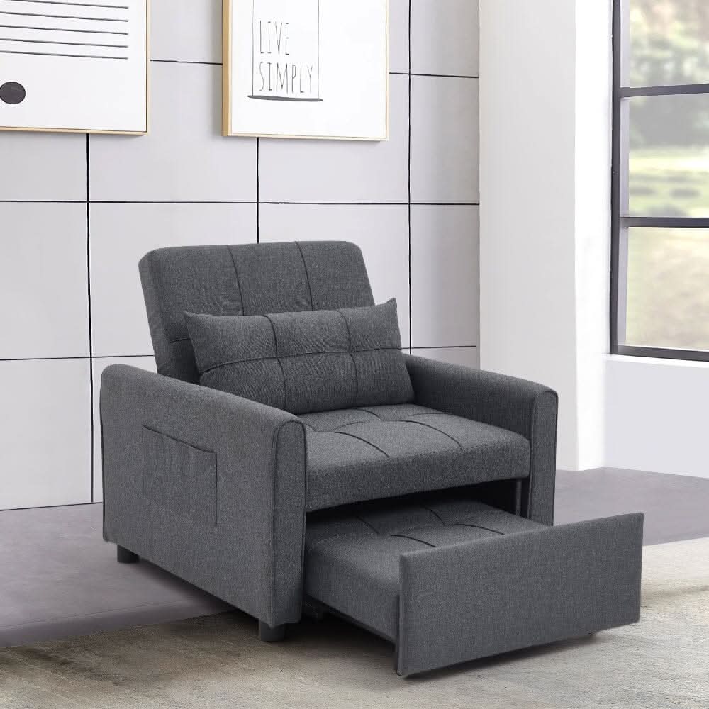 Single Convertible Sofa Bed with Pull Out Mechanism