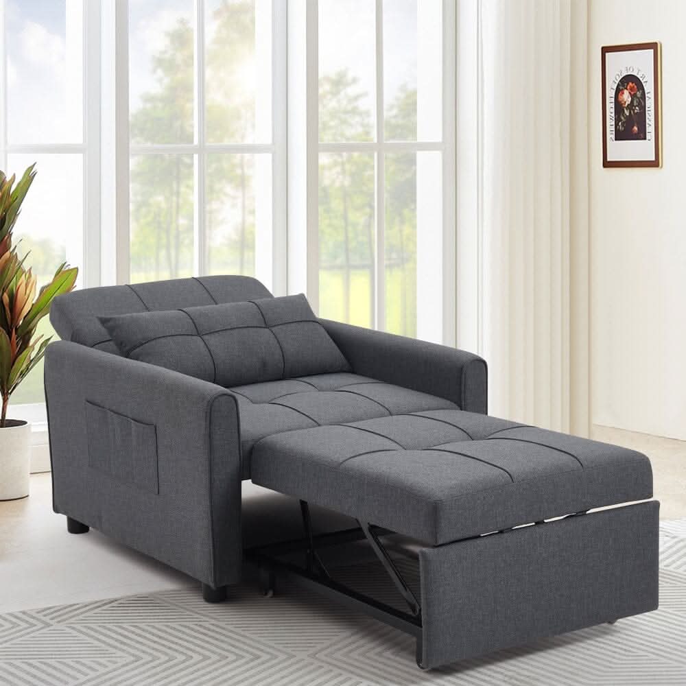 Single Convertible Sofa Bed with Pull Out Mechanism