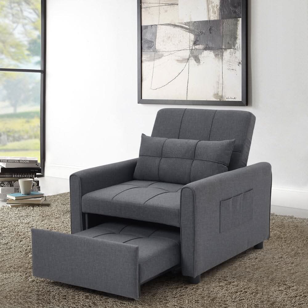 Single Convertible Sofa Bed with Pull Out Mechanism