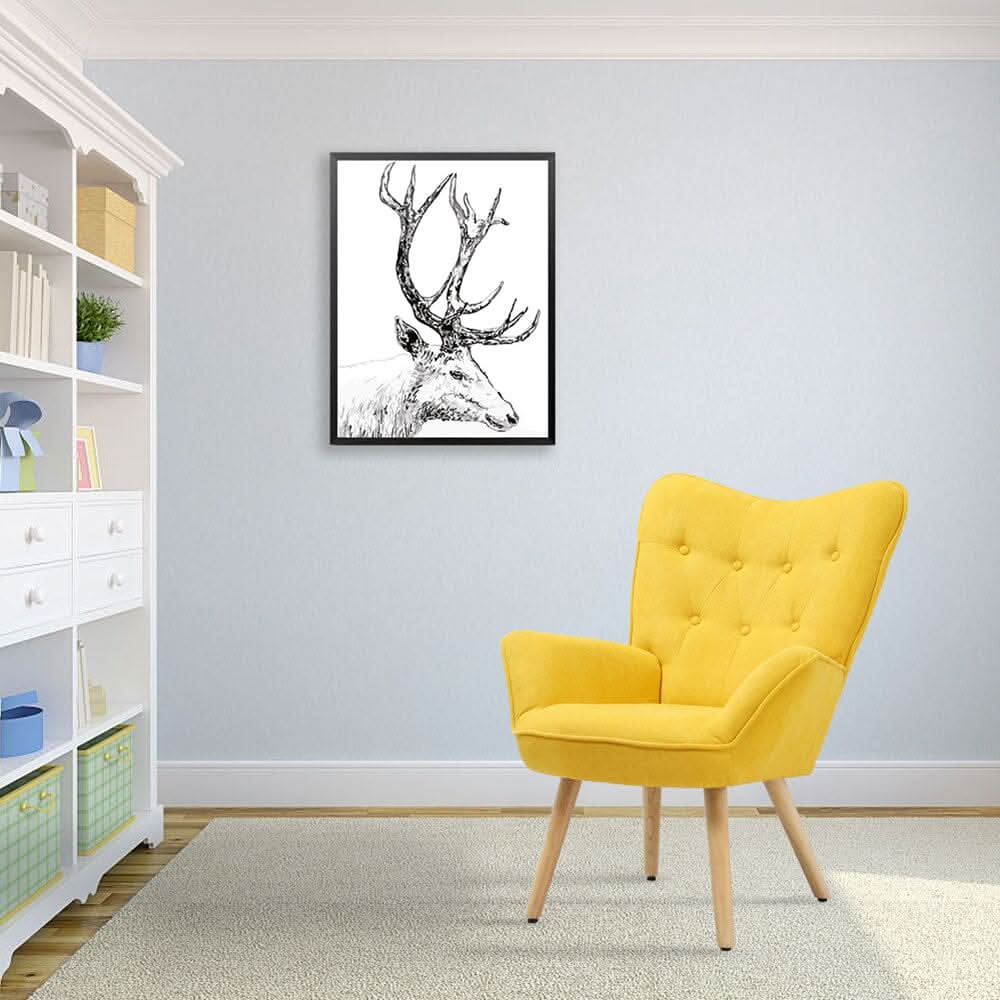 Scandinavian Style Upholstered Accent Chair – Compact Oak Leg Design