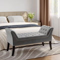 Chesterfield Style Tufted Bedroom Bench Velvet Fabric