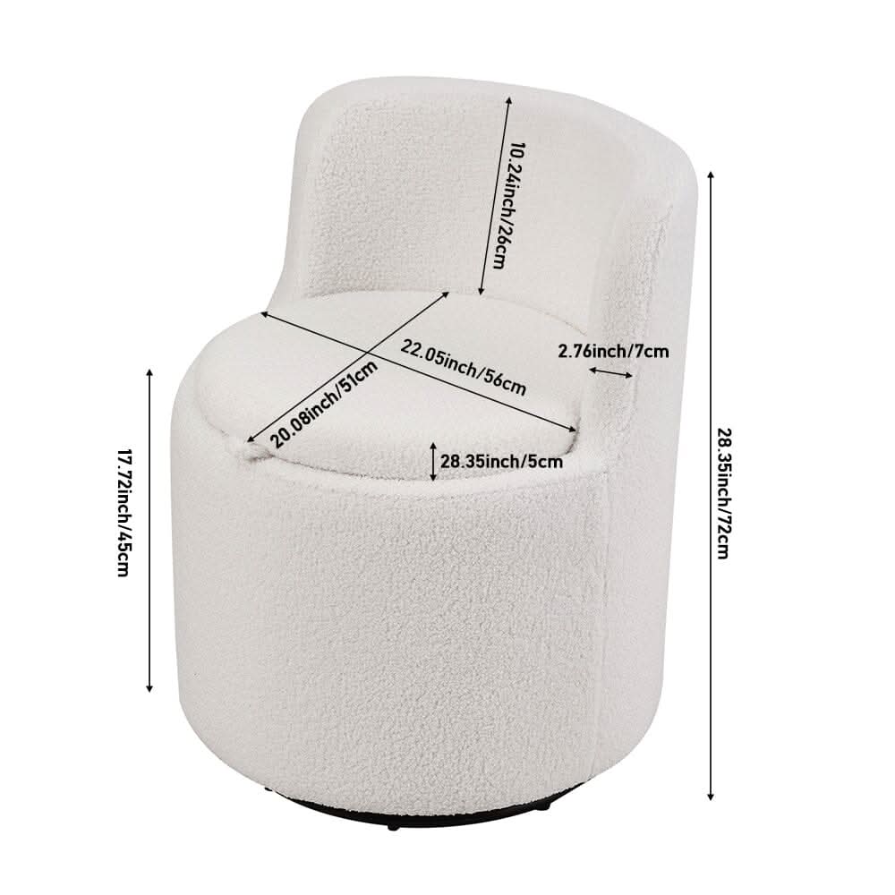 Teddy Fleece Swivel Accent Chair with Hidden Storage
