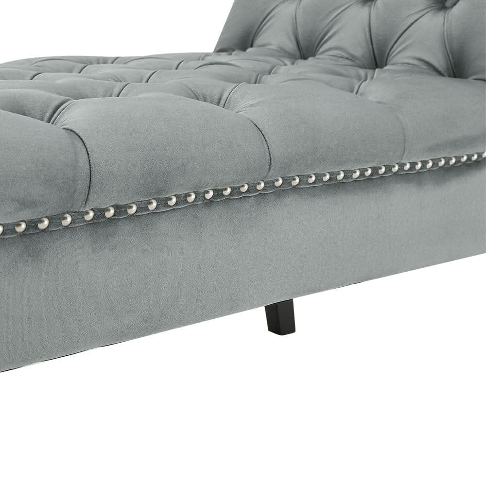 Tufted Velvet Buttoned Bench with Raised Arms