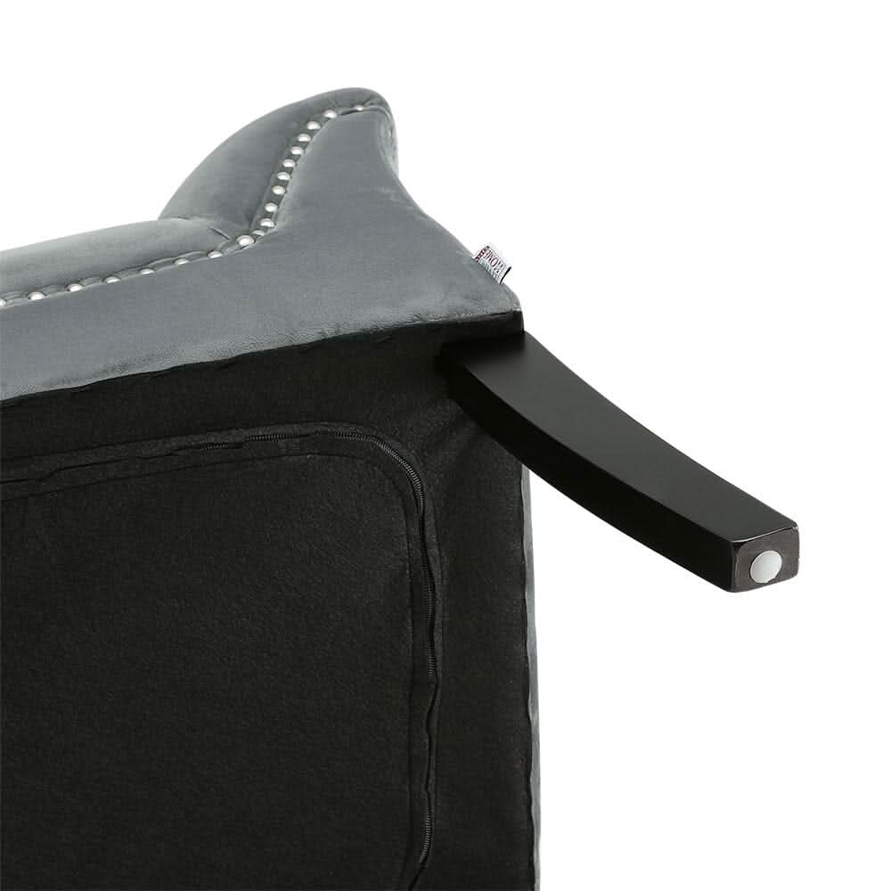 Tufted Velvet Buttoned Bench with Raised Arms