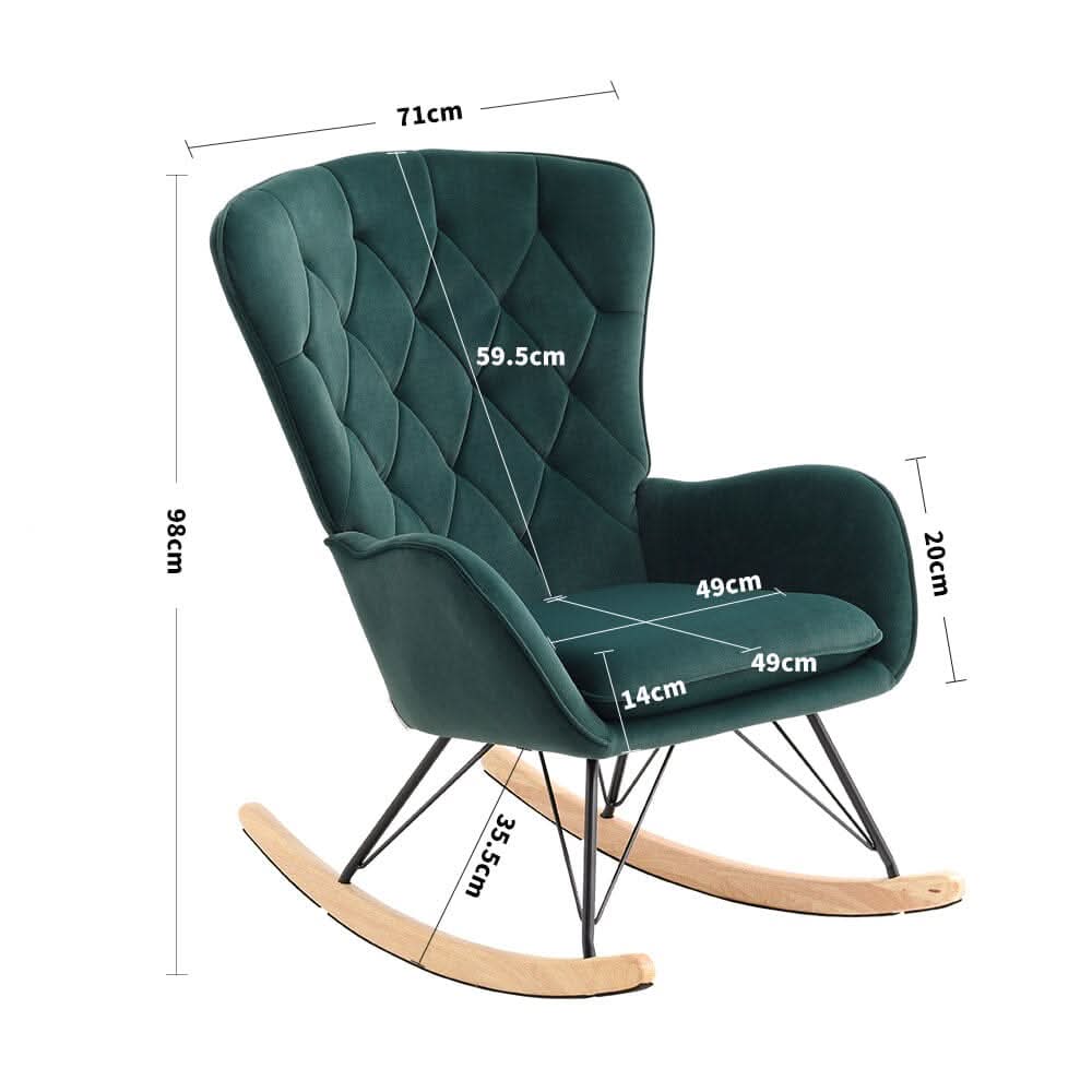 Modern Upholstered Rocking Chair for Living Room Bedroom
