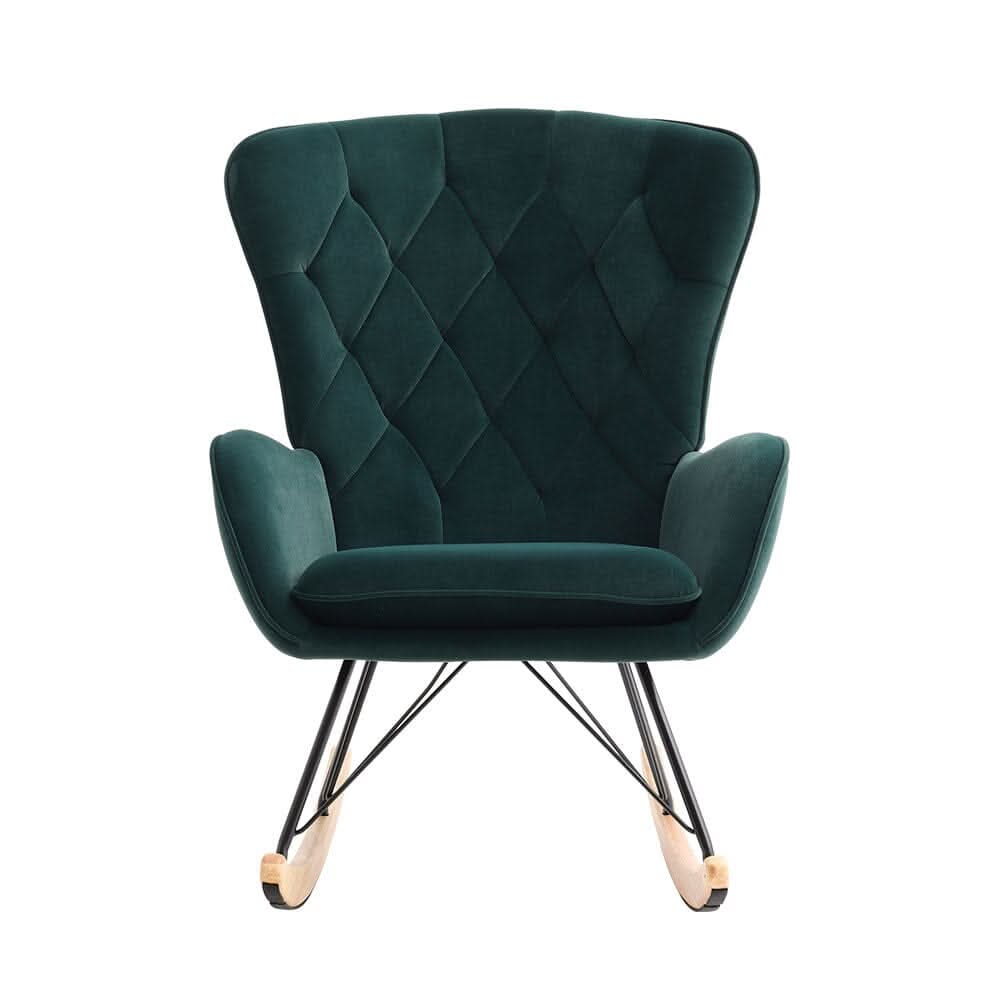 Modern Upholstered Rocking Chair for Living Room Bedroom