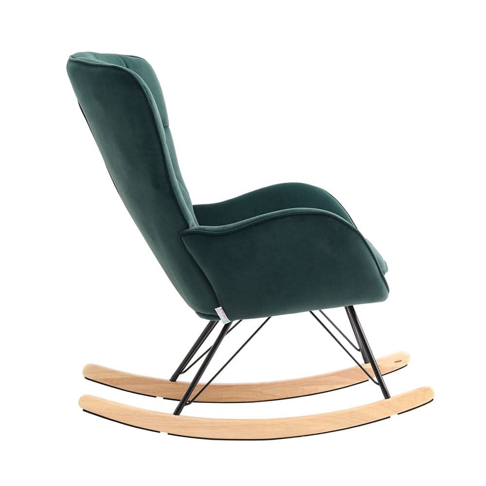 Modern Upholstered Rocking Chair for Living Room Bedroom