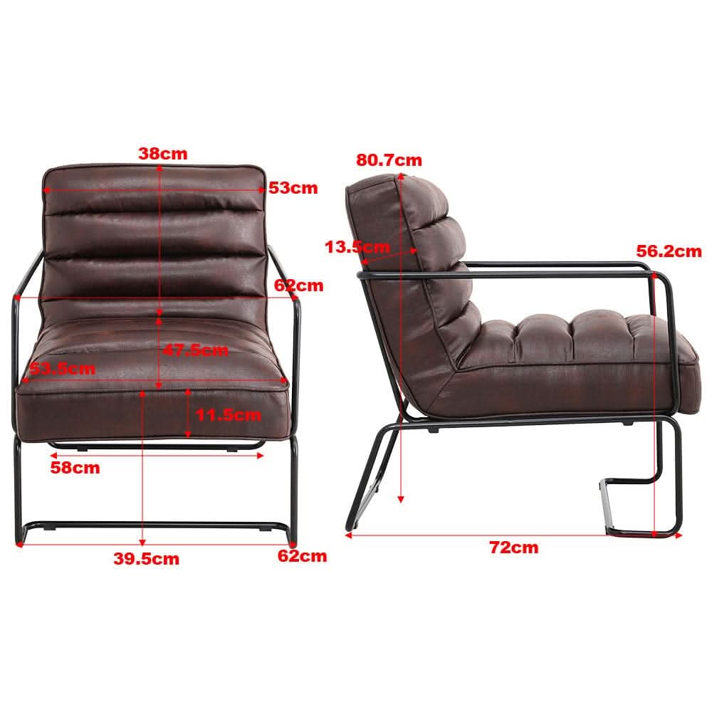 Contemporary Metal Legs Tufted Leisure Armchair