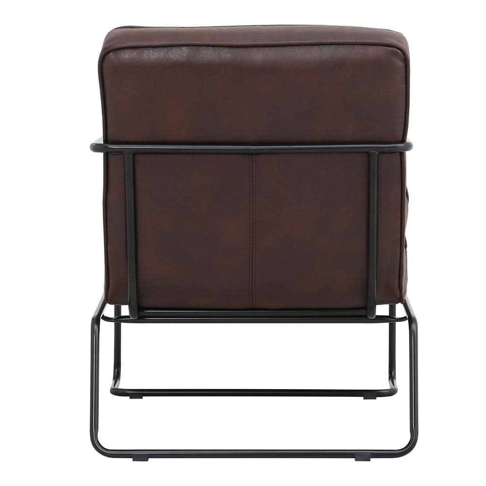 Contemporary Metal Legs Tufted Leisure Armchair