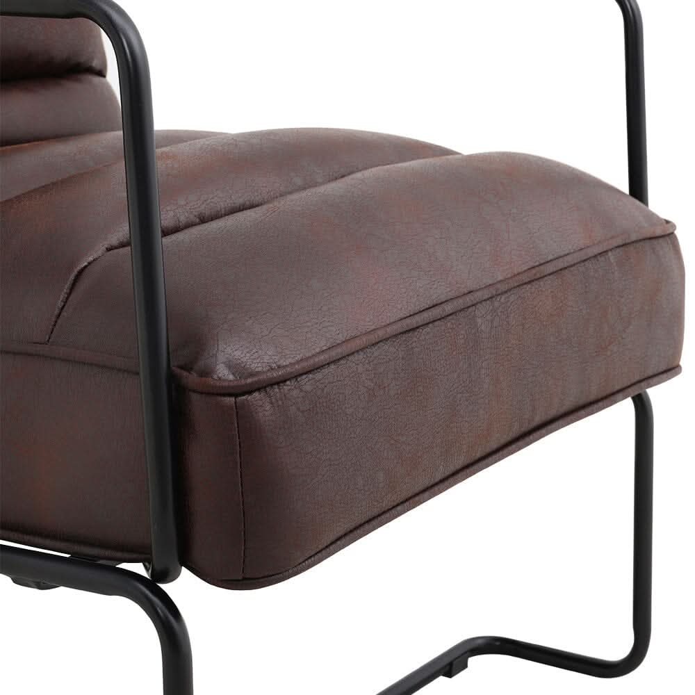 Contemporary Metal Legs Tufted Leisure Armchair