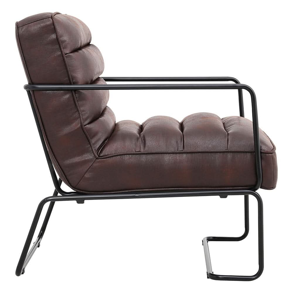 Contemporary Metal Legs Tufted Leisure Armchair