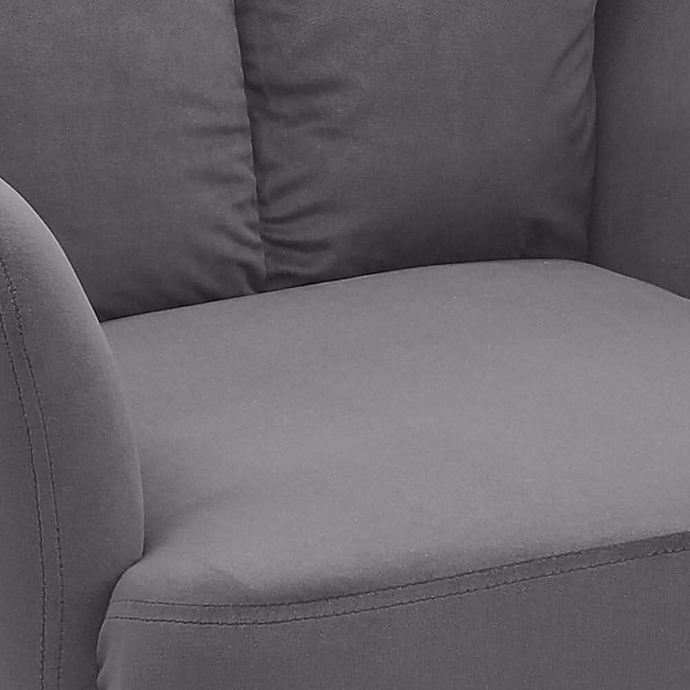 Modern Upholstered Swivel Armchair with Black Legs