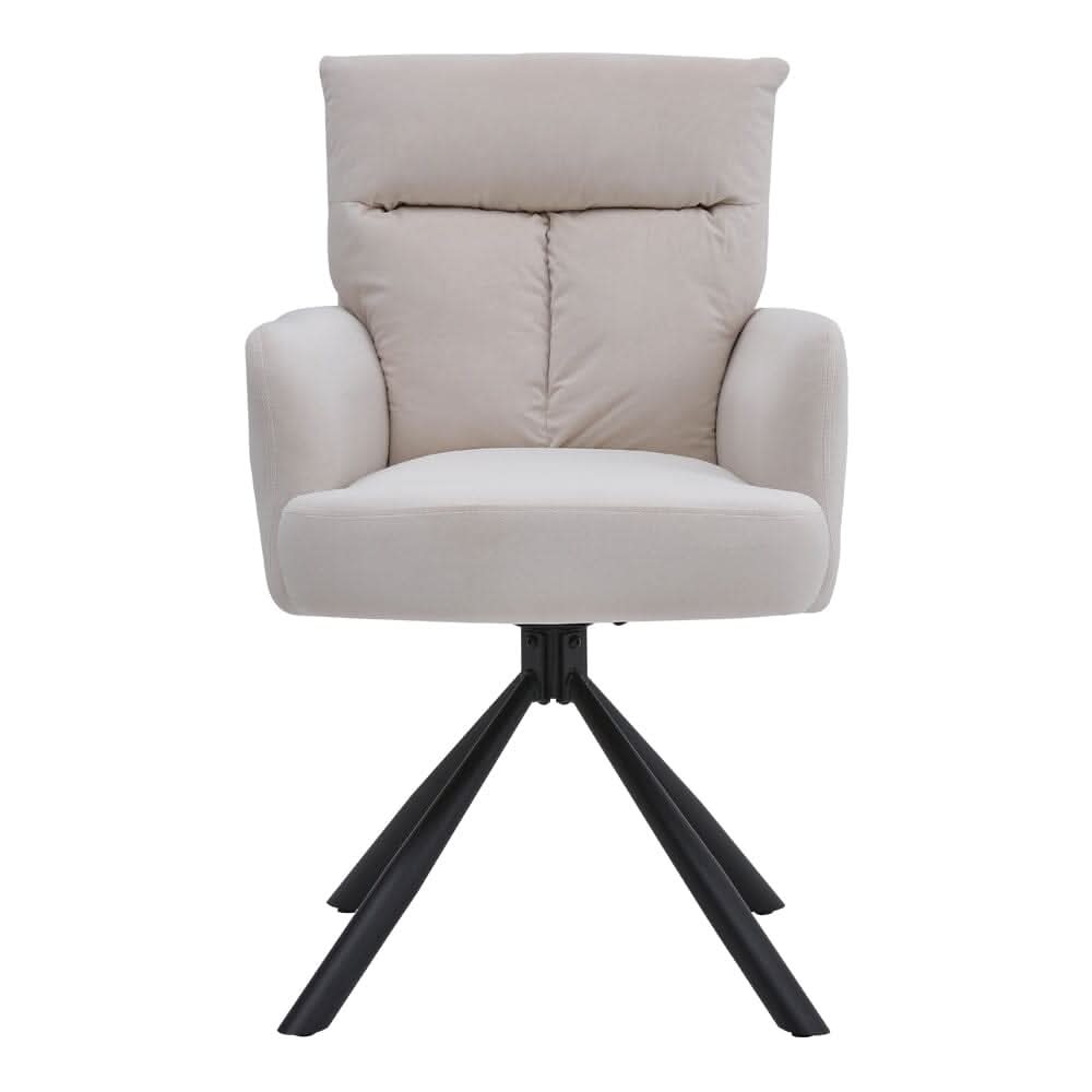 Modern Upholstered Swivel Armchair with Black Legs