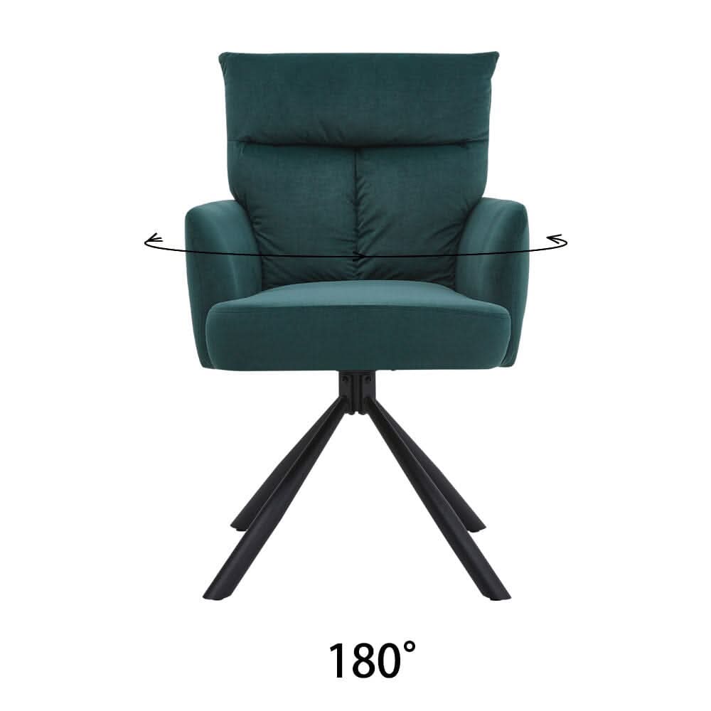 Modern Upholstered Swivel Armchair with Black Legs