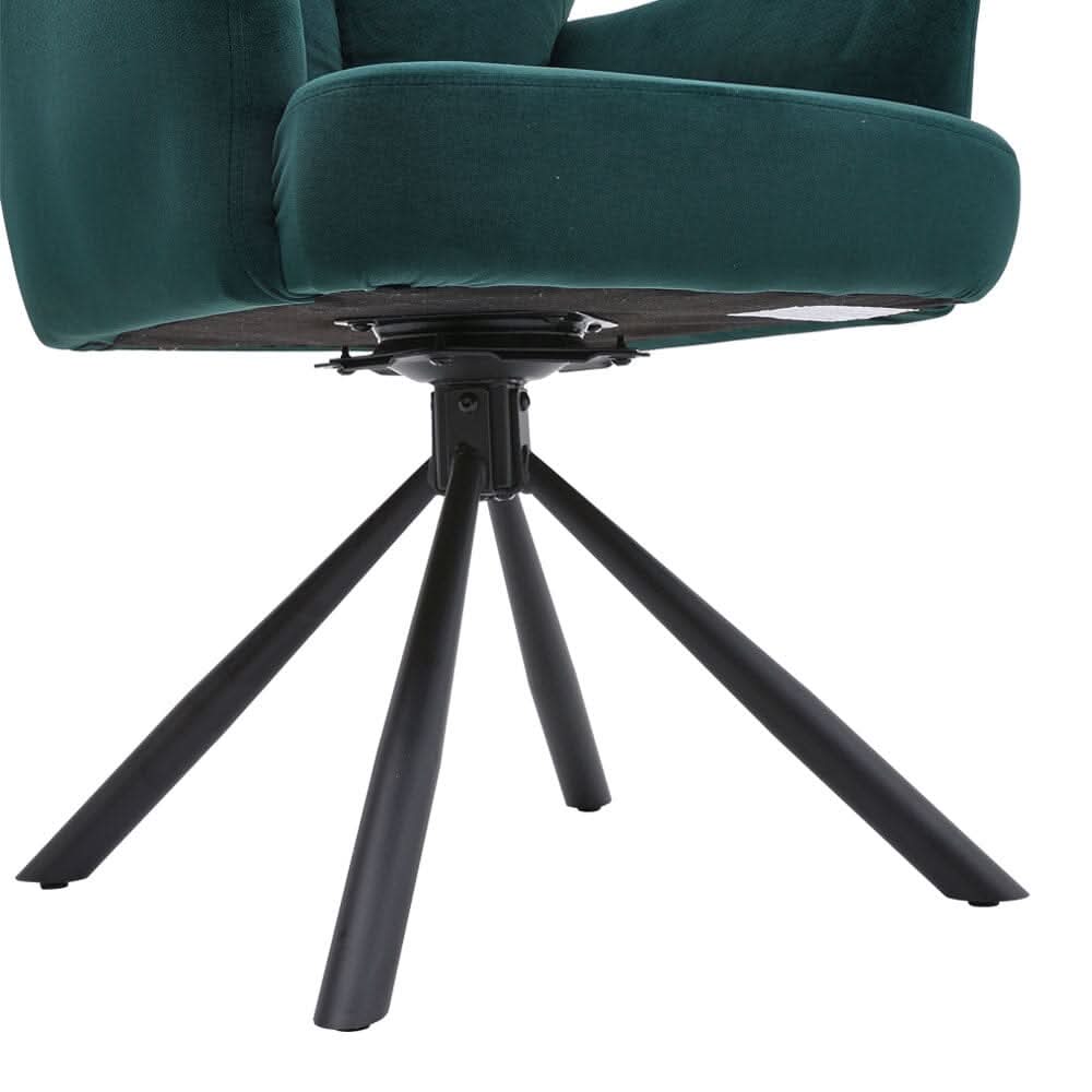 Modern Upholstered Swivel Armchair with Black Legs