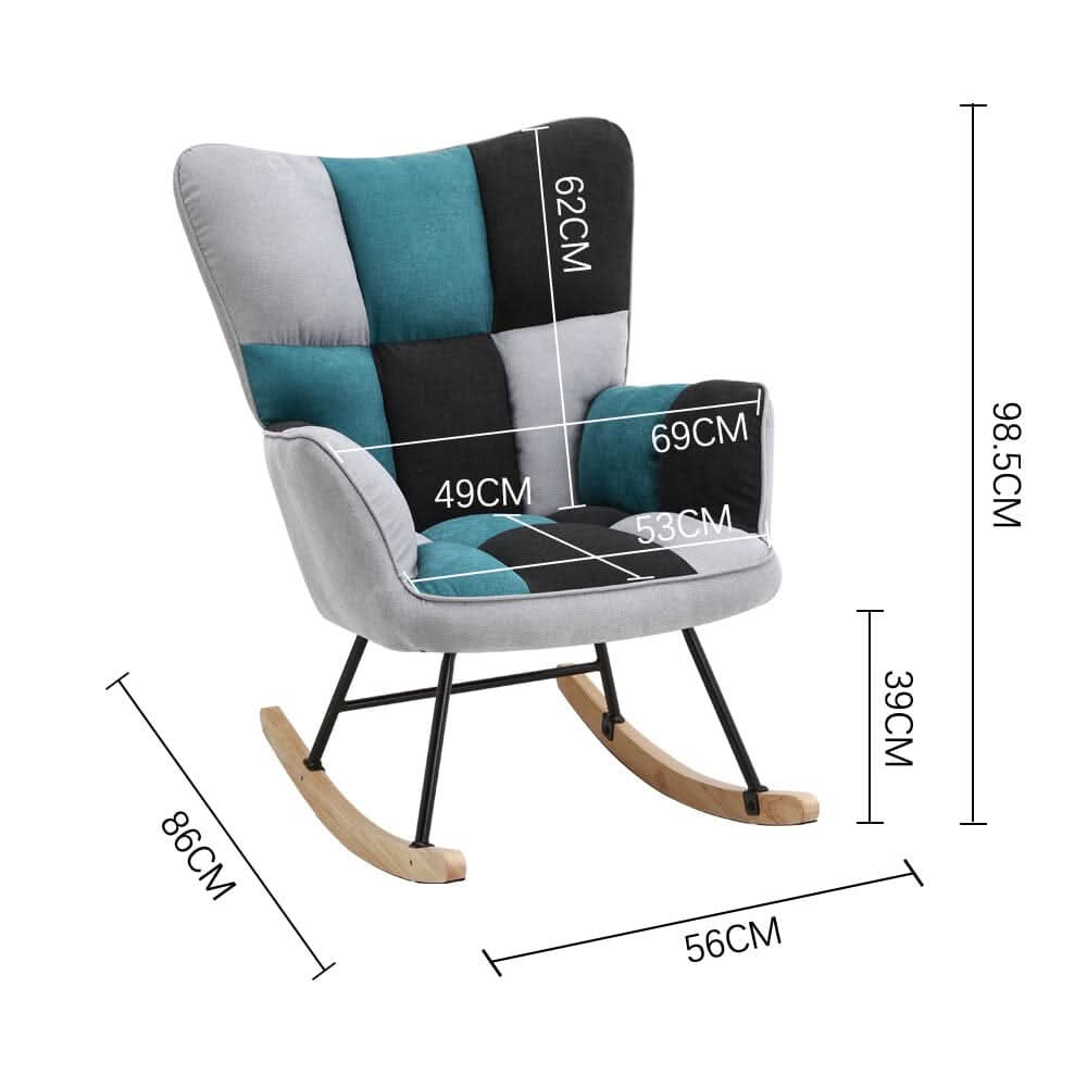 Tufted Linen Upholstered Rocking Chair