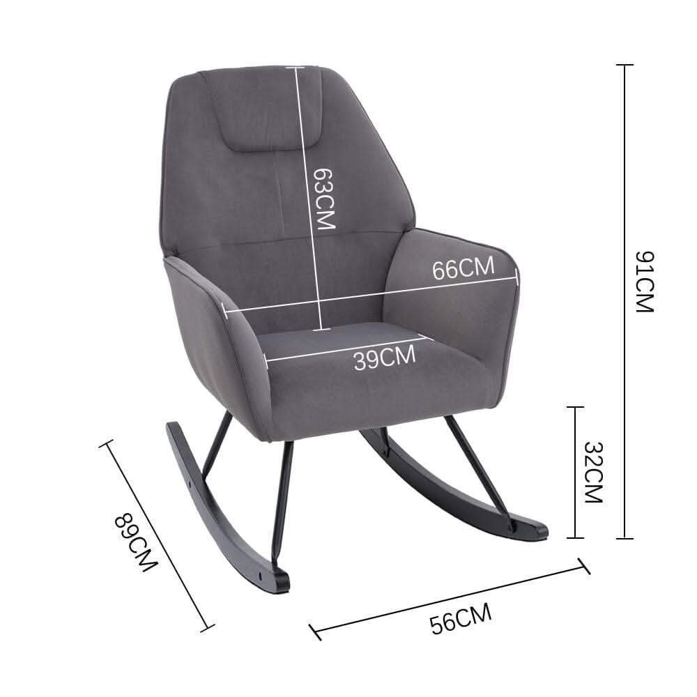 Comfy Grey Nursery Rocking Chair