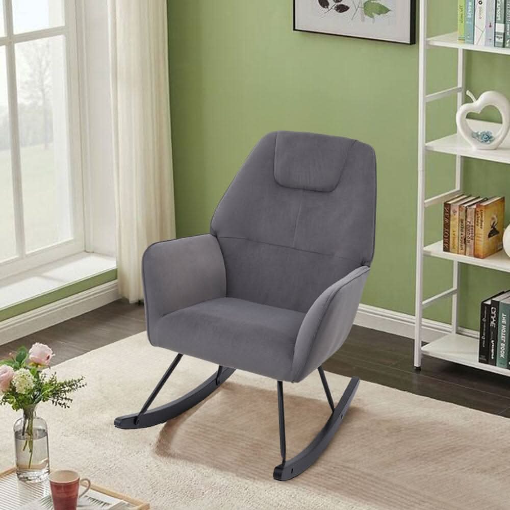 Comfy Grey Nursery Rocking Chair