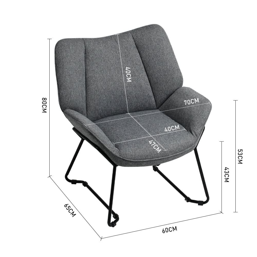 Contemporary Metal Legs Tufted Leisure Armchair