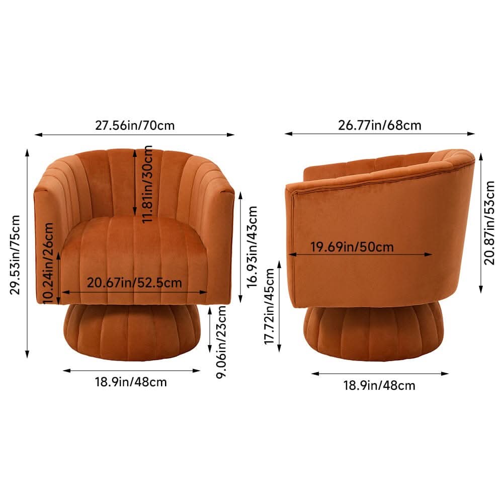 Channel-Tufted Swivel Barrel Chair Collection