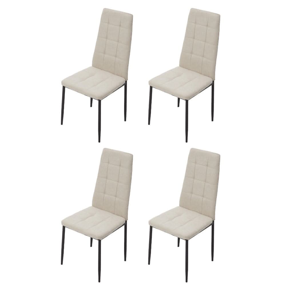 Modern Linen Upholstered Dining Chairs – Set of 4