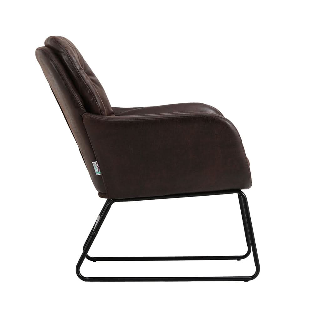 Contemporary Metal Legs Tufted Leisure Armchair