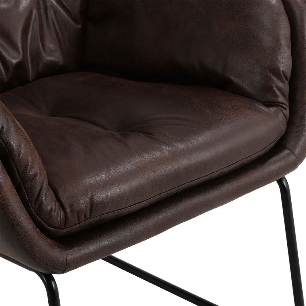 Contemporary Metal Legs Tufted Leisure Armchair