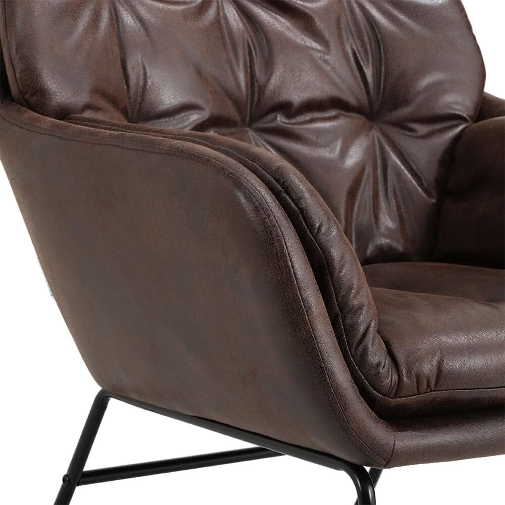 Contemporary Metal Legs Tufted Leisure Armchair