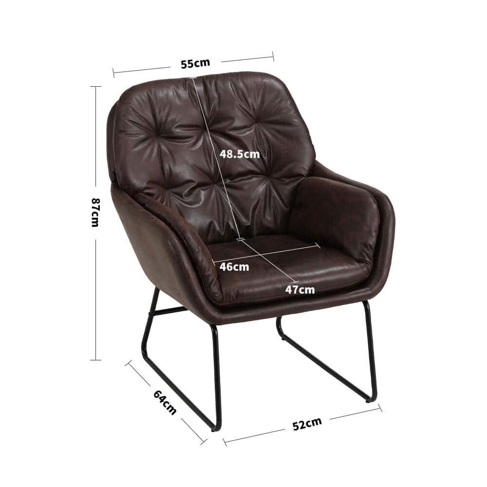 Contemporary Metal Legs Tufted Leisure Armchair