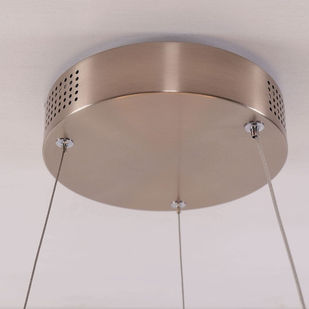 Lightsin Crystal LED Pendant Light Gold Circular Chandelier with Crystal Edges