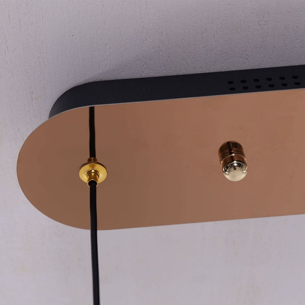 Lightsin Gold Linear LED Pendant Light with Acrylic Shades Metal Ceiling Lighting