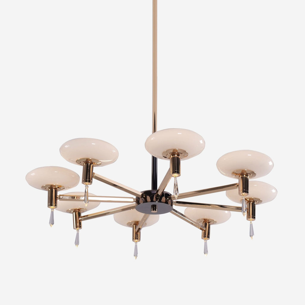 Lightsin Modern Gold LED Chandelier with Glass Shades