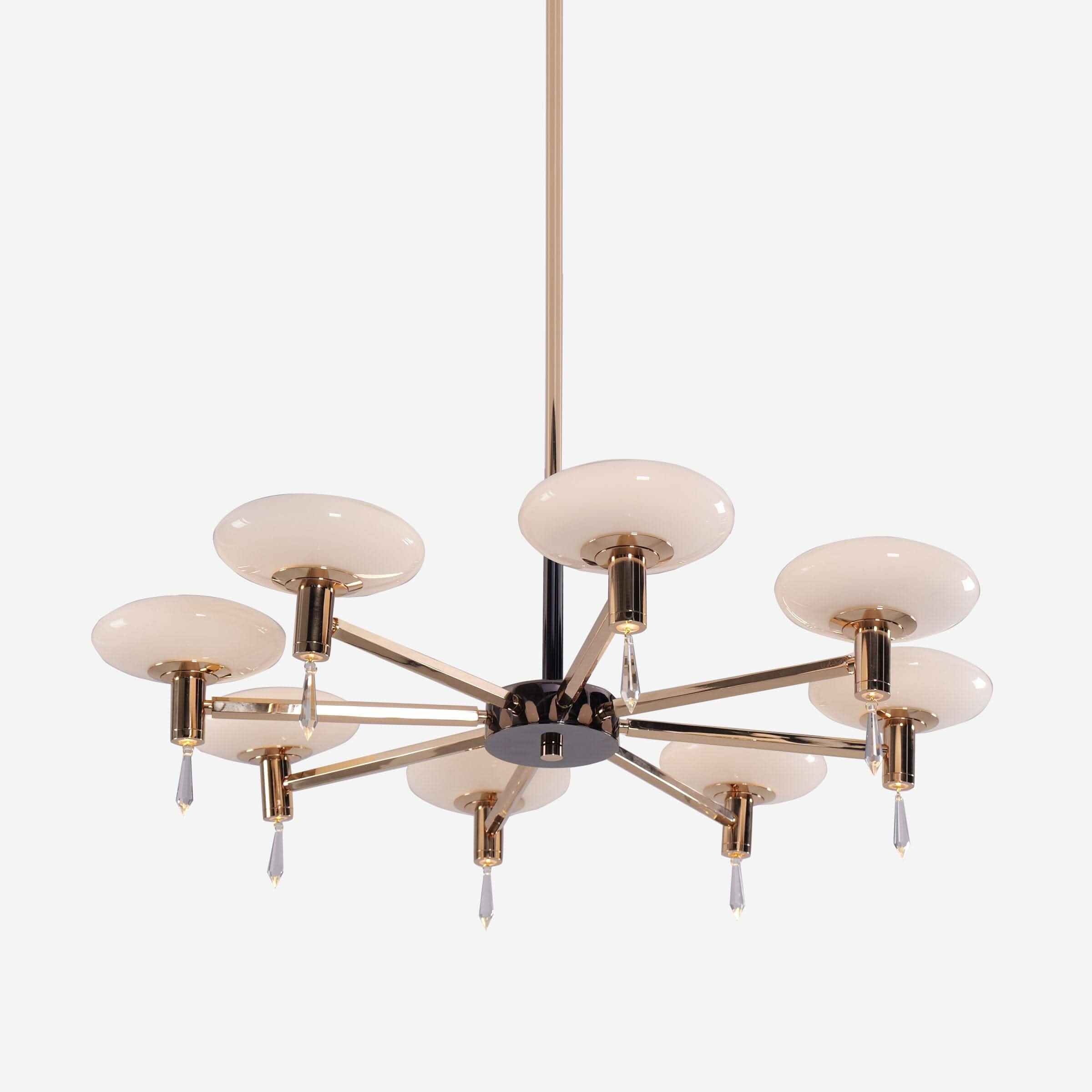 Lightsin Modern Gold LED Chandelier with Glass Shades