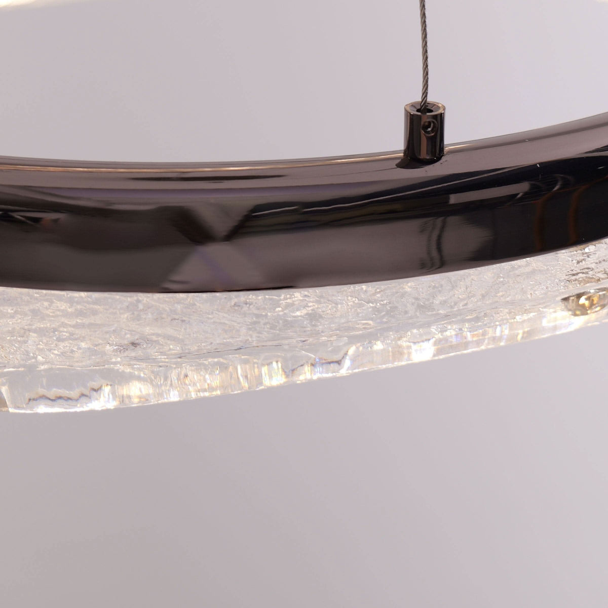 Lightsin Pearl Black Wave LED Chandelier in Aluminum Alloy Modern Ceiling Light