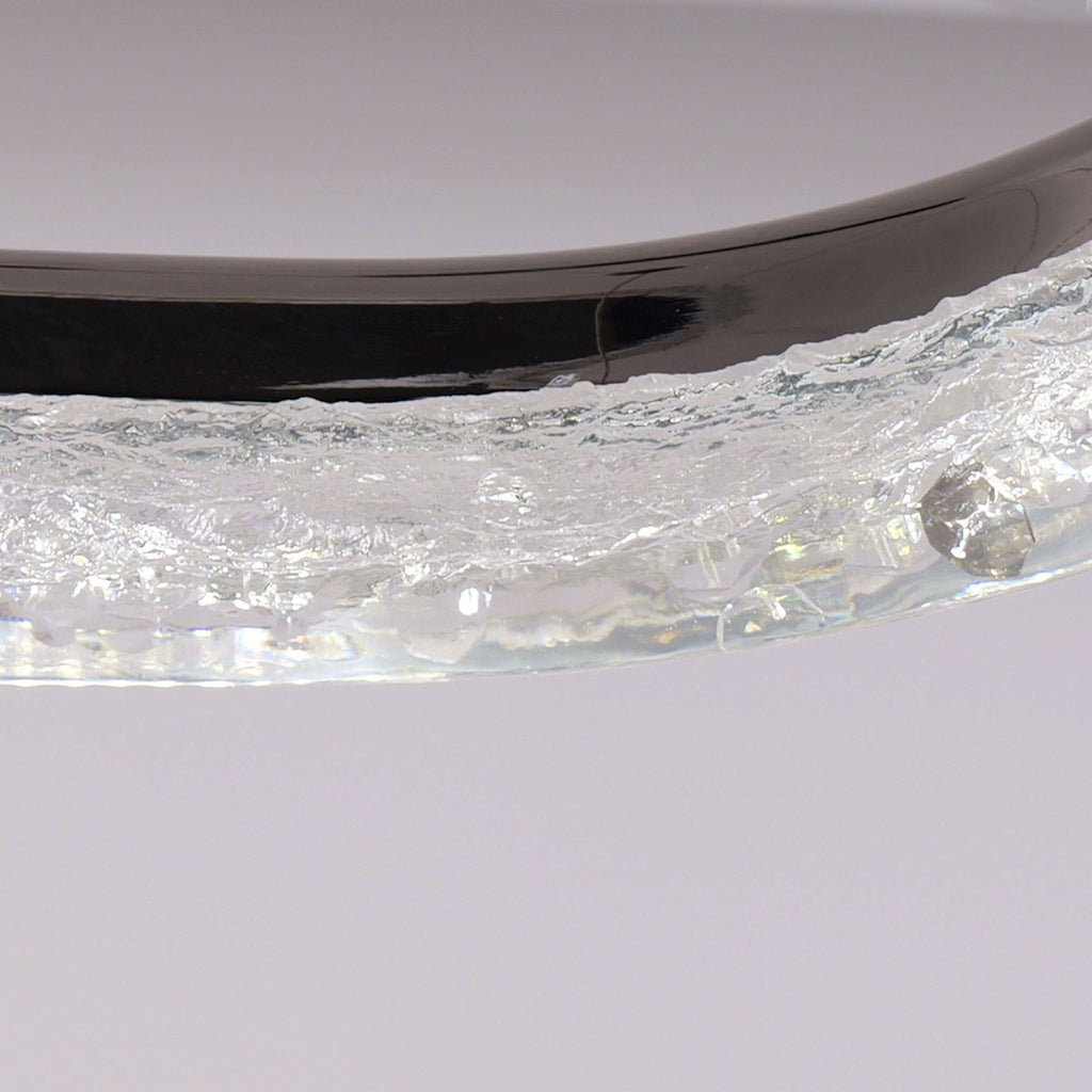 Lightsin Sleek Pearl Black LED Resin Oval Pendant Light Modern Chandelier Lighting