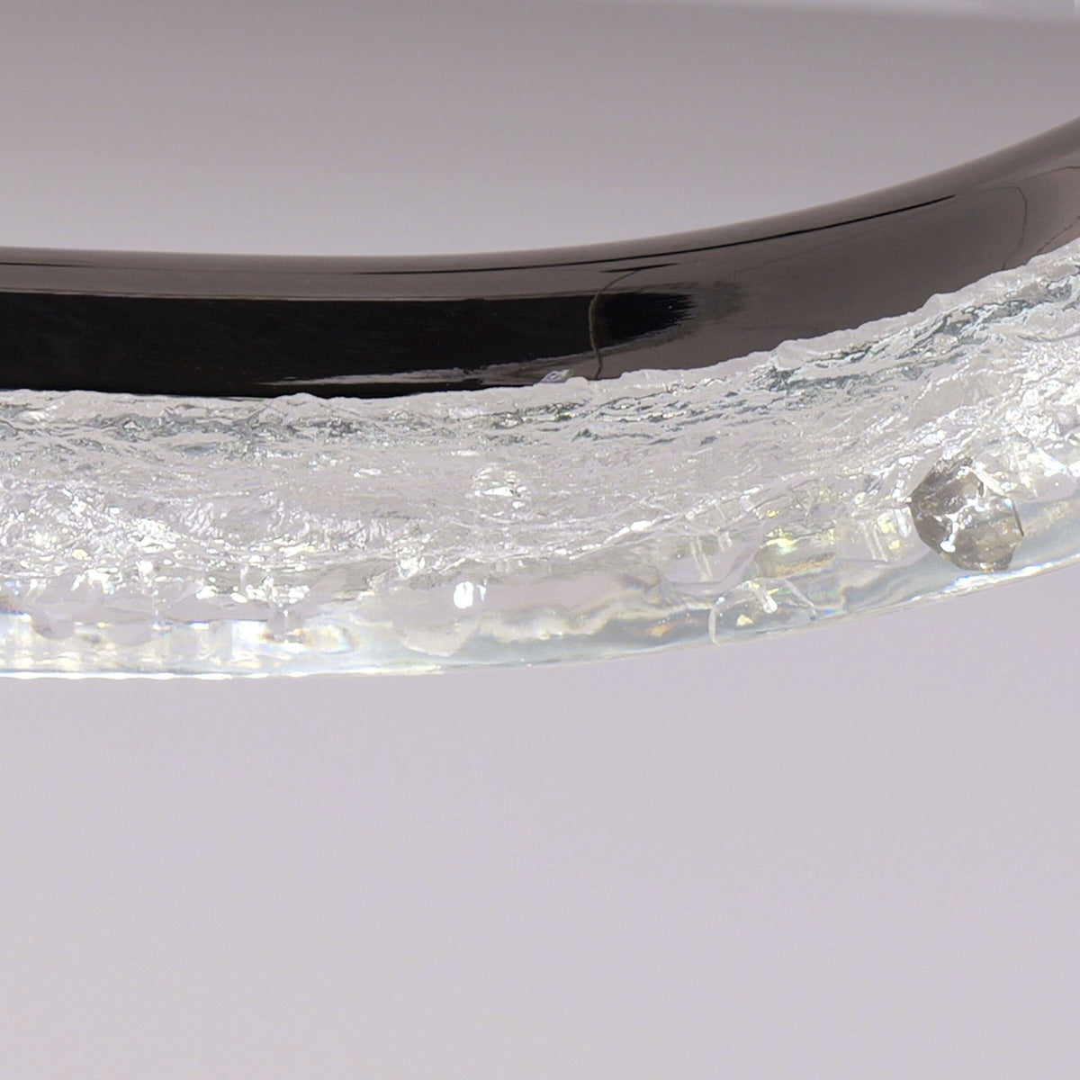 Lightsin Sleek Pearl Black LED Resin Oval Pendant Light Modern Chandelier Lighting
