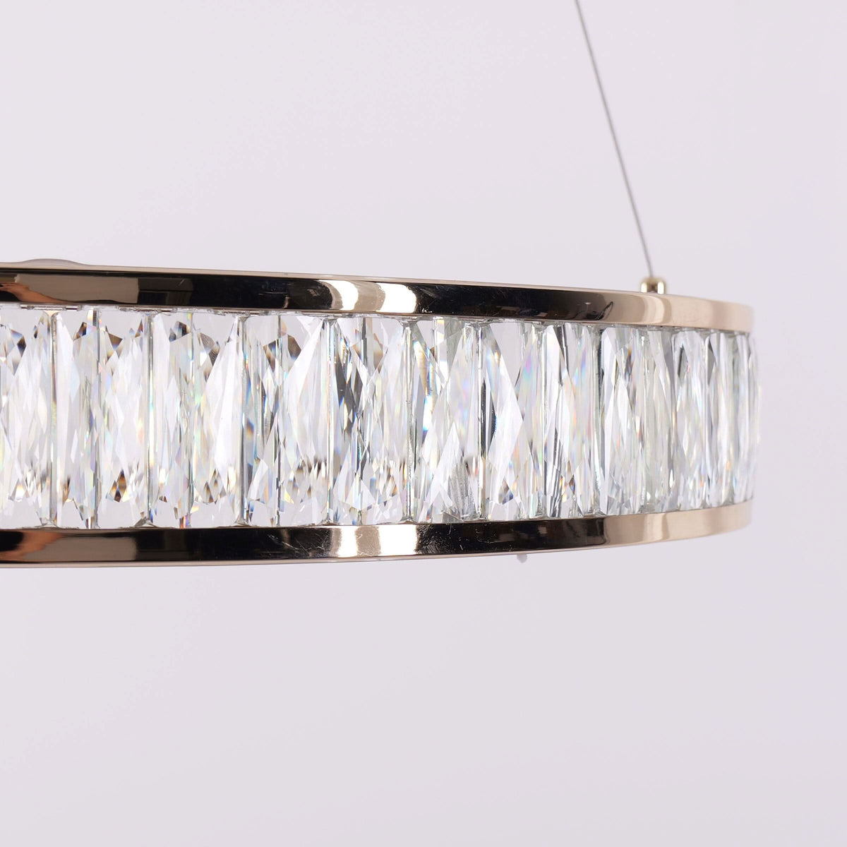 Lightsin Luxurious Gold Crystal LED Halo Pendant Light