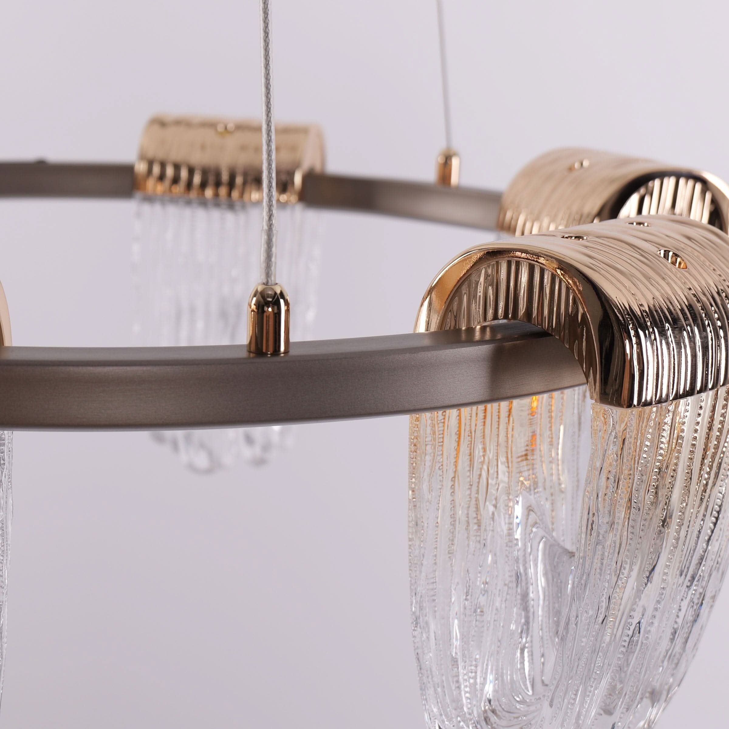 Lightsin Modern LED Pendant Ceiling Light with Cascading Gold Acrylic Curves