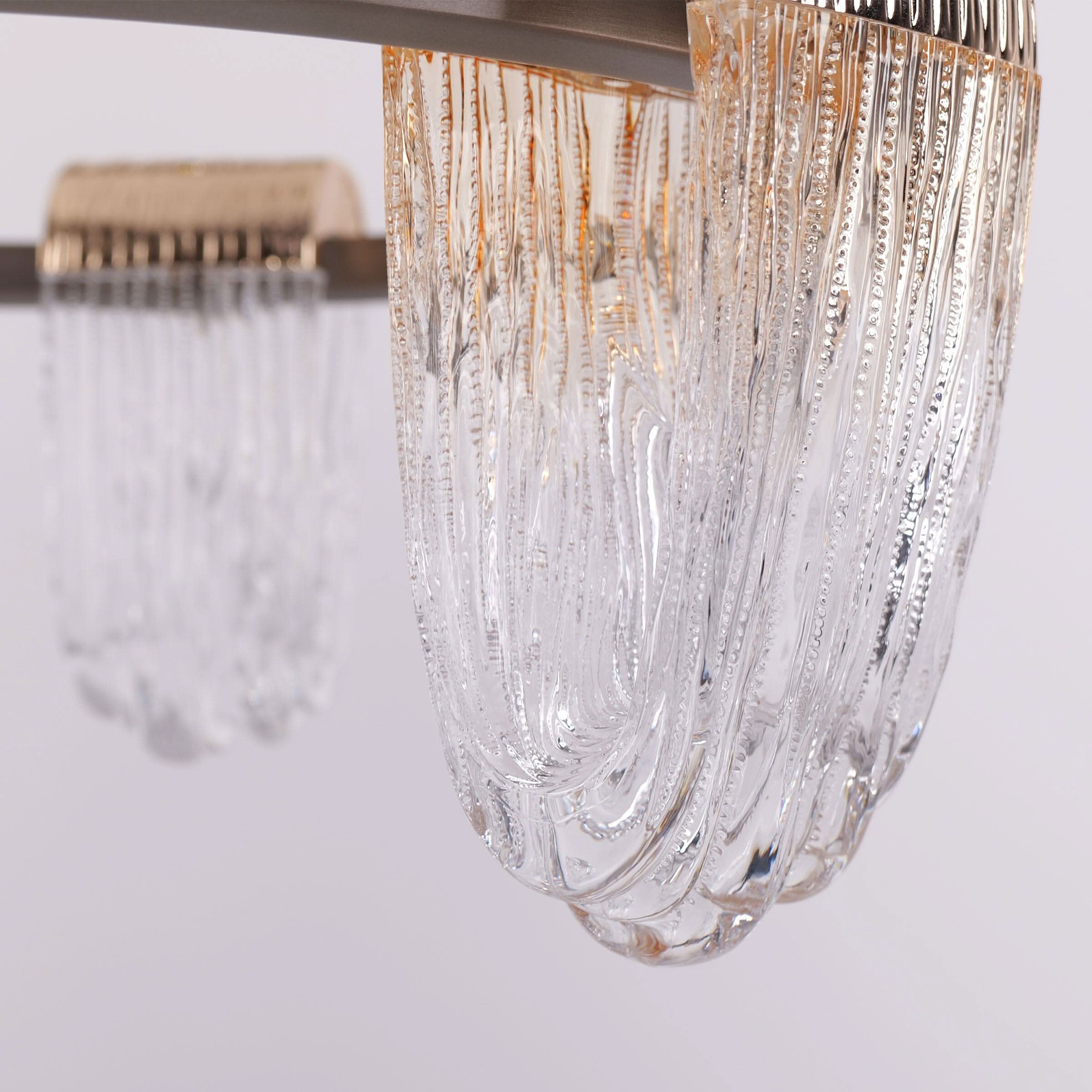 Lightsin Modern LED Pendant Ceiling Light with Cascading Gold Acrylic Curves