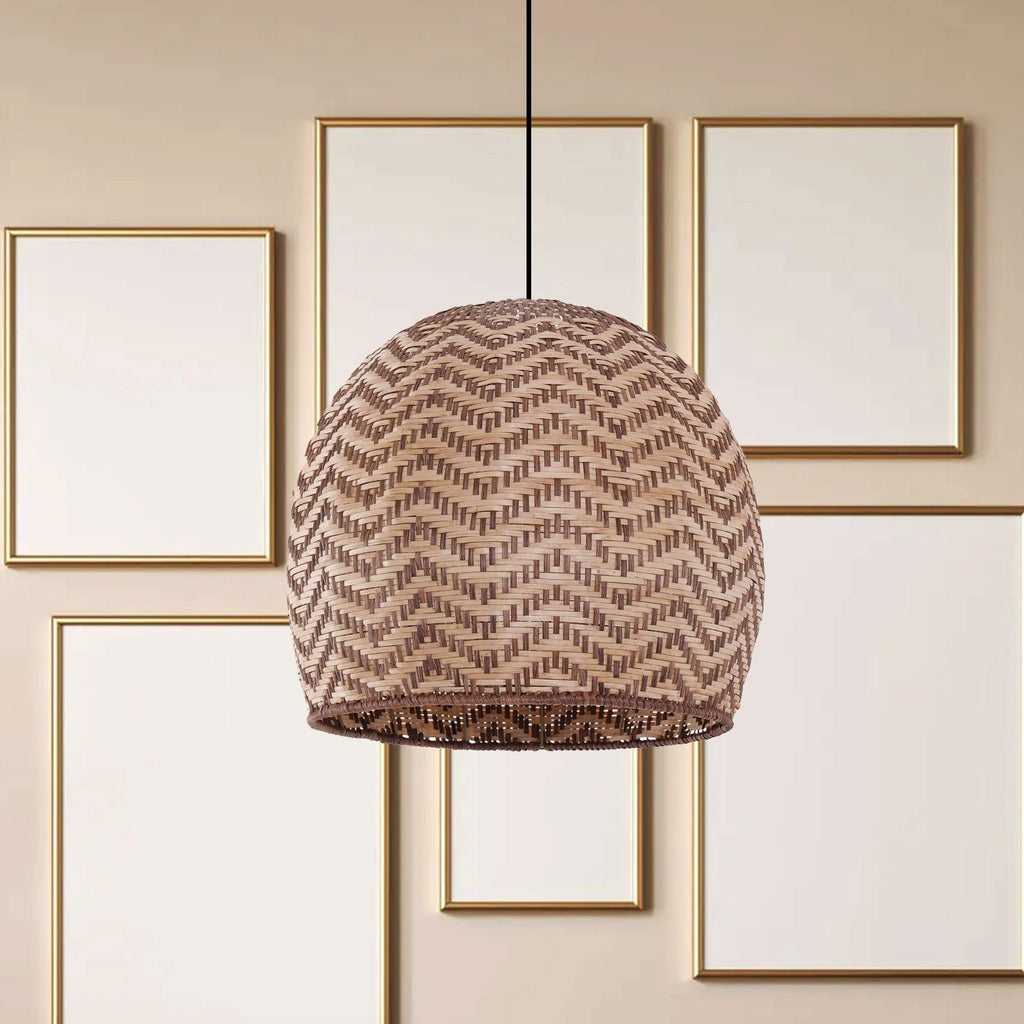 Lightsin Woven Rattan Ceiling Light with Wave Details for Modern Ceiling Lights