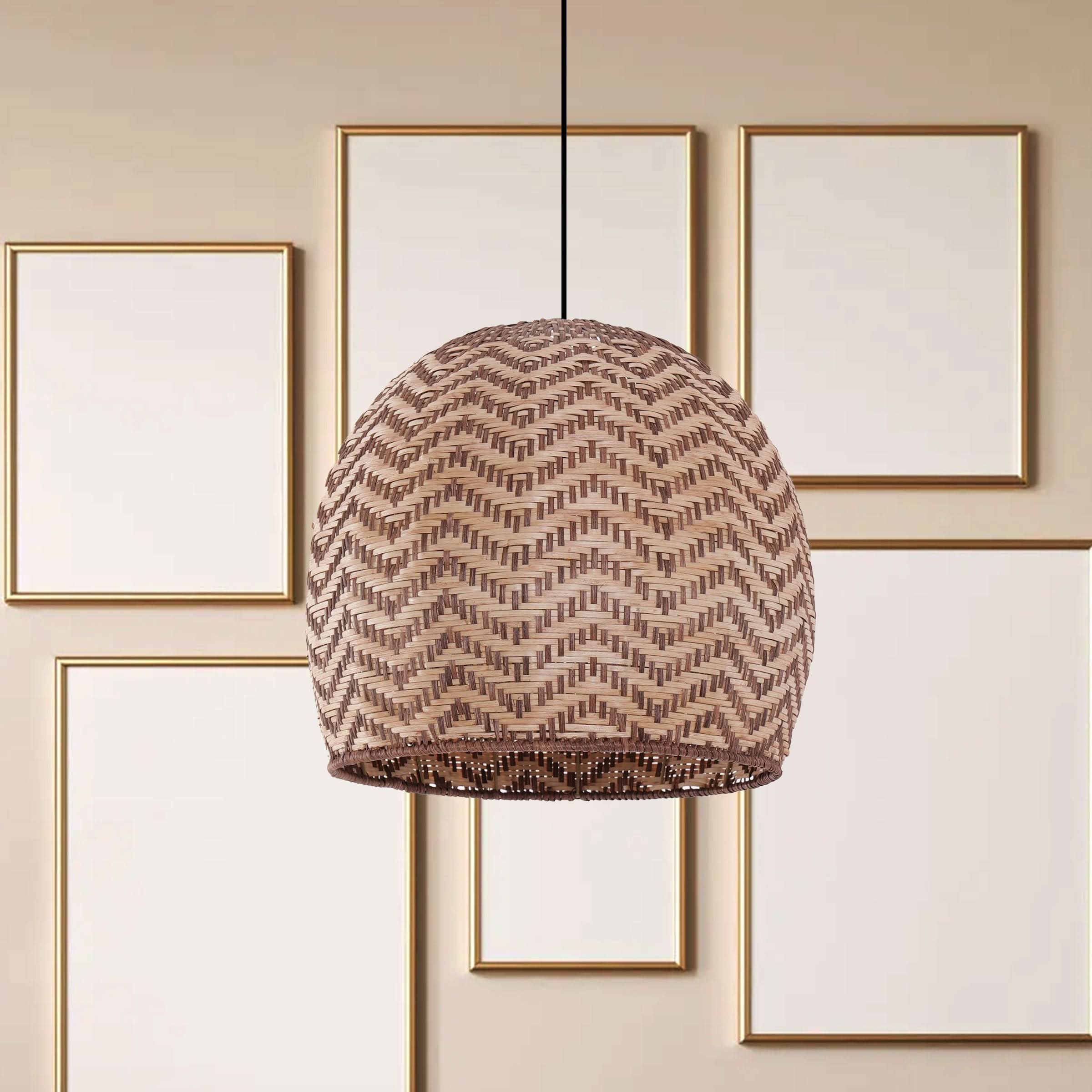 Lightsin Woven Rattan Ceiling Light with Wave Details for Modern Ceiling Lights