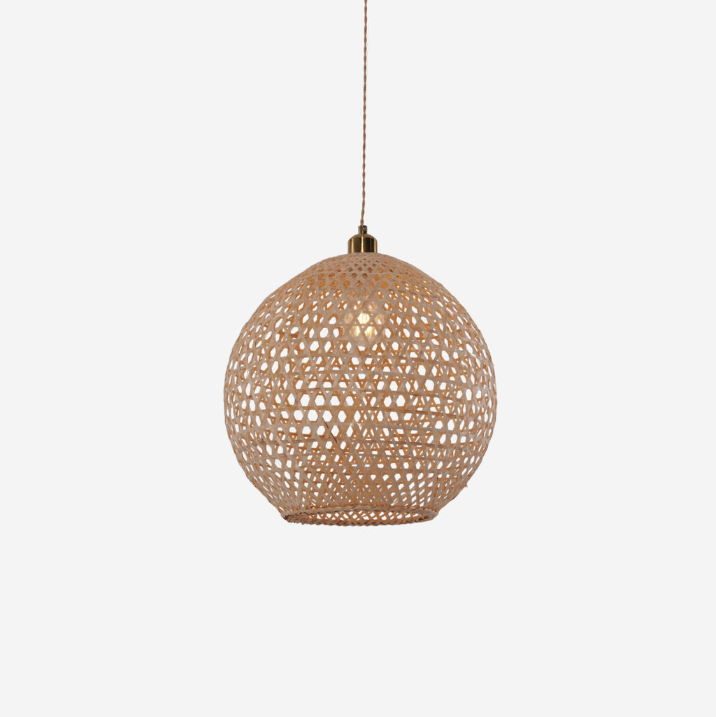 Lightsin Natural Bamboo Pendant Light with Handwoven Lampshades in Four Sizes