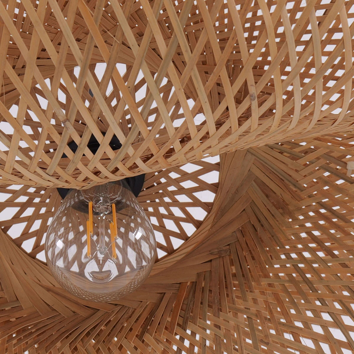 Lightsin Eco-Friendly Handmade Bamboo Pendant Light 60/80cm for Dining Room & Living Room