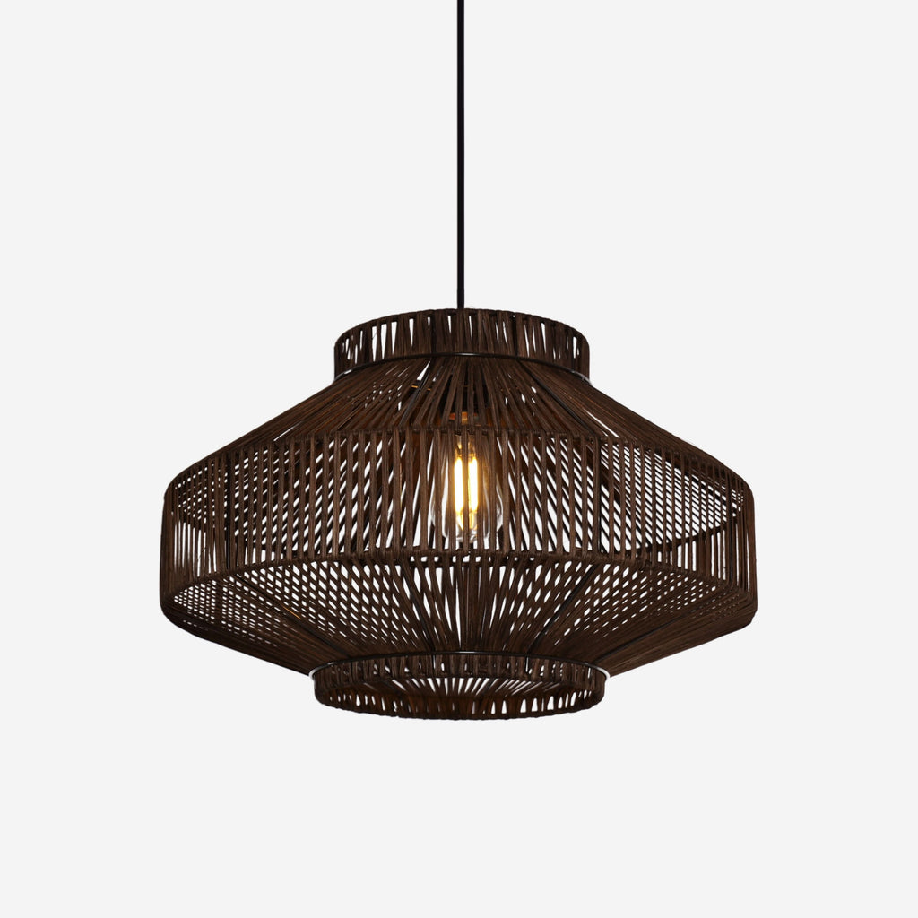 Lightsin Rattan Pendant Light for Modern Boho Interiors – Handwoven Kitchen Island Pendant Light for Living Room, Dining, and Bathroom Ceiling Lighting