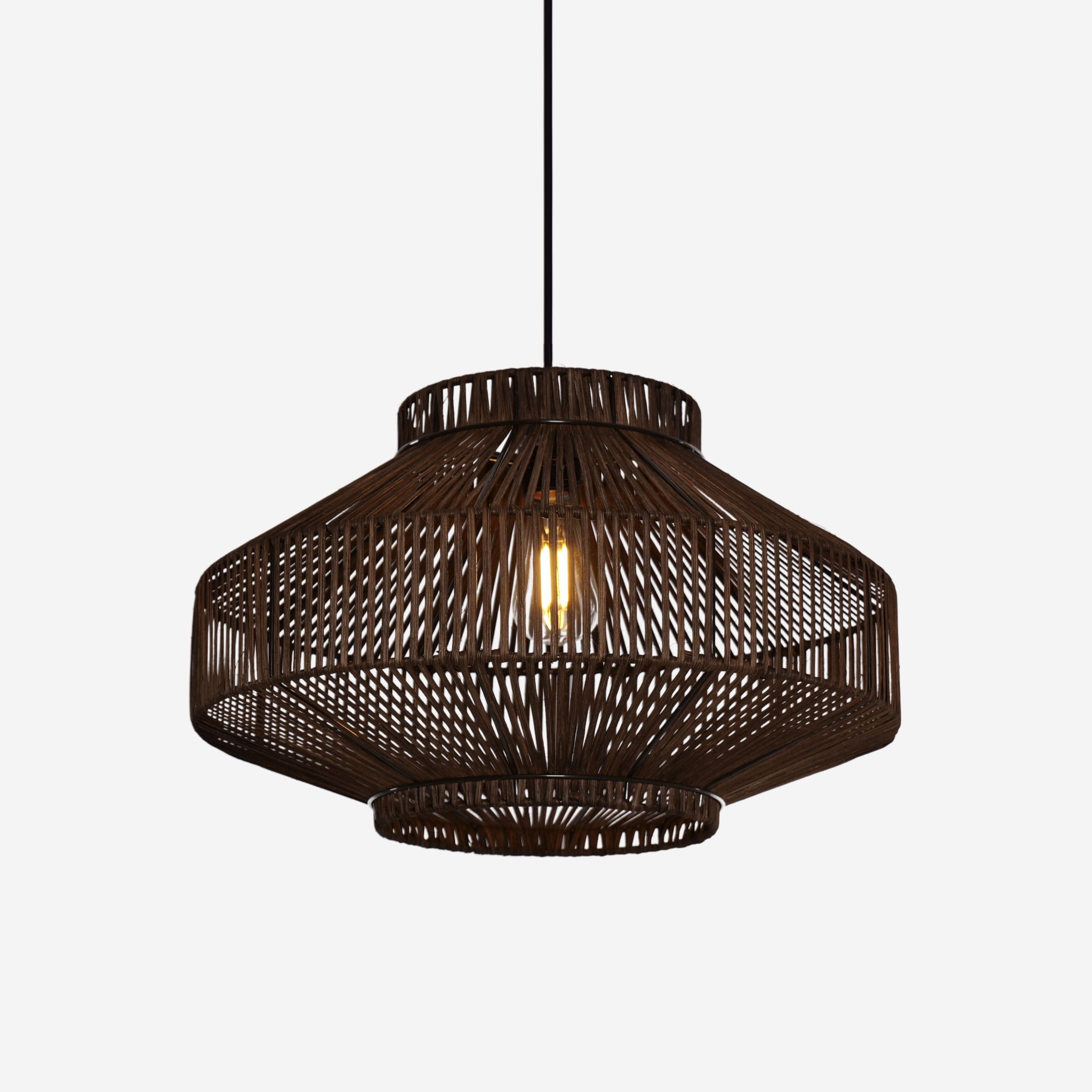Lightsin Rattan Pendant Light for Modern Boho Interiors – Handwoven Kitchen Island Pendant Light for Living Room, Dining, and Bathroom Ceiling Lighting