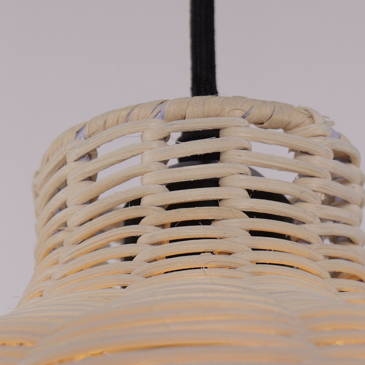 Lightsin Natural Rattan Pendant Light – Handwoven Ceiling Pendant Light for Living Room, Bedroom, and Ambient Boho Interiors