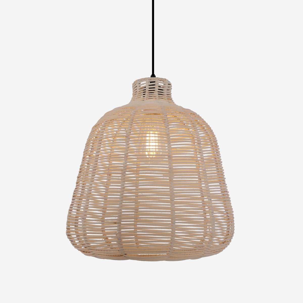 Lightsin Natural Rattan Pendant Light – Handwoven Ceiling Pendant Light for Living Room, Bedroom, and Ambient Boho Interiors